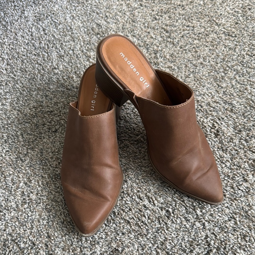 Madden Girl Brown Mules